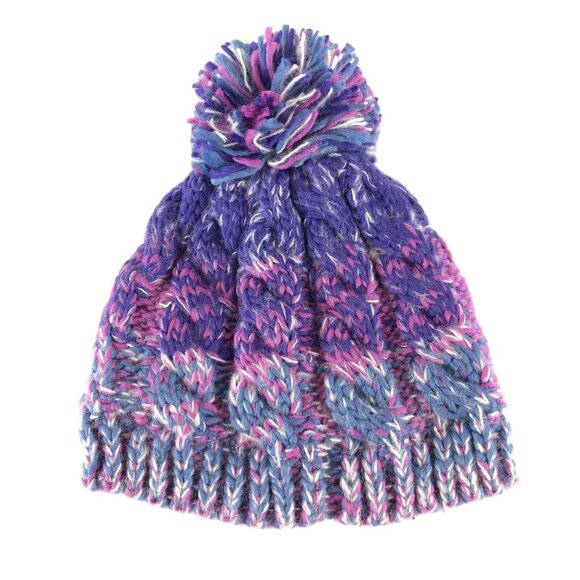 Serius Jr Dahlia Beanie Knit Pom Warm Winter Kids Girls Purple One Size - Picture 2 of 4